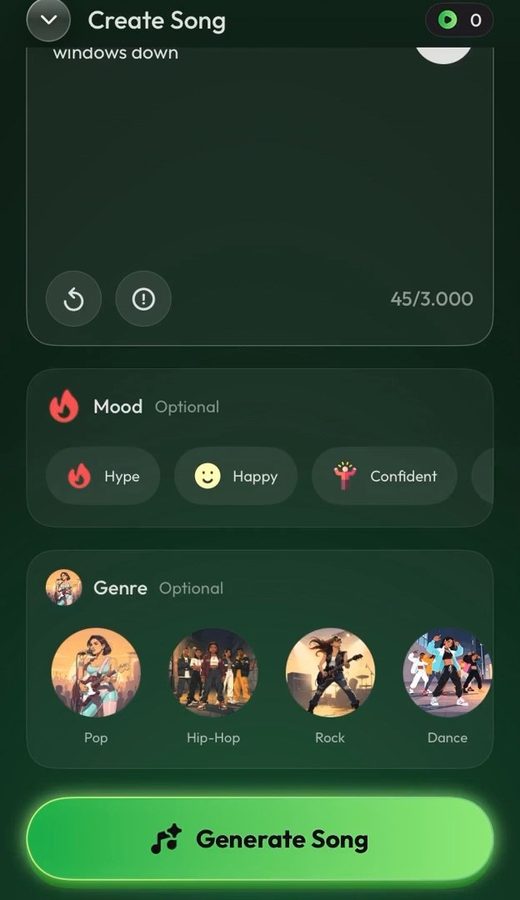 Beatron app: Create a song