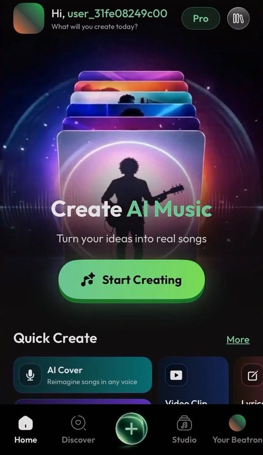 Beatron app: Home