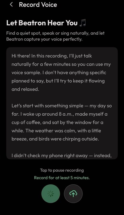 Beatron app: AI Cover: record your voice